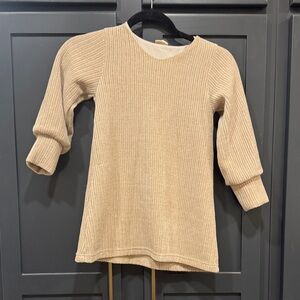 Cozy Tan Ribbed Kids Top